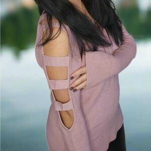 Umgee Sweet Romance Mauve Sweater